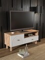 Comoda TV, Hanah Home, Bellora 105, 104x47x35 cm, PAL, Pin Atlantic / Alb