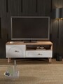 Comoda TV, Hanah Home, Bellora 105, 104x47x35 cm, PAL, Pin Atlantic / Alb