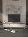 Comoda TV, Hanah Home, Norvella, 180x47x35 cm, PAL, Pin Atlantic / Alb