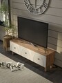 Comoda TV, Hanah Home, Bellora 135, 135x47x35 cm, PAL, Pin Atlantic / Alb