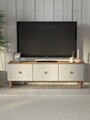 Comoda TV, Hanah Home, Mavora 135, 135x47x35 cm, PAL, Pin Atlantic / Alb