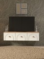 Comoda TV, Hanah Home, Norvia 135, 135x32x35 cm, PAL, Pin Atlantic / Alb