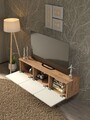 Comoda TV, Hanah Home, Norvia 135, 135x32x35 cm, PAL, Pin Atlantic / Alb