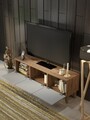 Comoda TV, Hanah Home, Serenta 135, 135x47x35 cm, PAL, Pin Atlantic / Alb