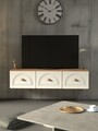Comoda TV, Hanah Home, Virella 135, 135x32x35 cm, PAL, Pin Atlantic / Alb