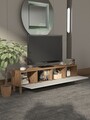 Comoda TV, Hanah Home, Arcera, 180x47x35 cm, PAL, Pin Atlantic / Alb