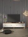 Comoda TV, Hanah Home, Bellora, 180x47x35 cm, PAL, Pin Atlantic / Alb