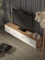Comoda TV, Hanah Home, Bellora, 180x47x35 cm, PAL, Pin Atlantic / Alb