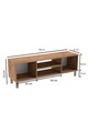 Comoda TV, Hanah Home, Bellora 180, 180x53x41 cm, PAL, Pin Atlantic / Alb