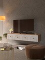 Comoda TV, Hanah Home, Lunera 180, 180x32x35 cm, PAL, Pin Atlantic / Alb