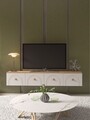 Comoda TV, Hanah Home, Norvia 180, 180x32x35 cm, PAL, Pin Atlantic / Alb