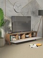 Comoda TV, Hanah Home, Serenta, 180x47x35 cm, PAL, Pin Atlantic / Alb