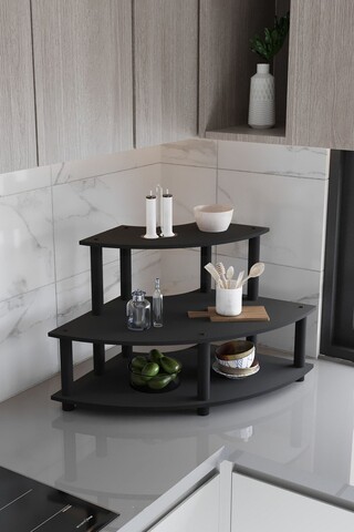 Raft de bucatarie, Hanah Home, Countertop, 70x38x42 cm, MDF , Negru