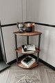 Corp biblioteca, Hanah Home, Bookcase 3-Tiers Corner, 34x72x34 cm, MDF , Maro