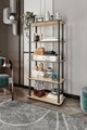 Corp biblioteca, Hanah Home, Bookcase 5 Rect, 60x139x30 cm, MDF , Stejar