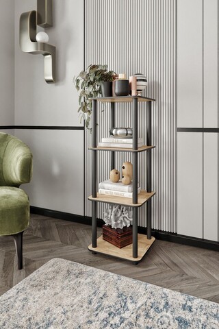 Corp biblioteca, Hanah Home, Bookcase 4-Story Square, 34x106x34 cm, MDF , Stejar