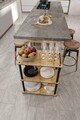 Carucior pentru servire, Hanah Home, Dinner Trolley, 60x74x35 cm, MDF , Stejar