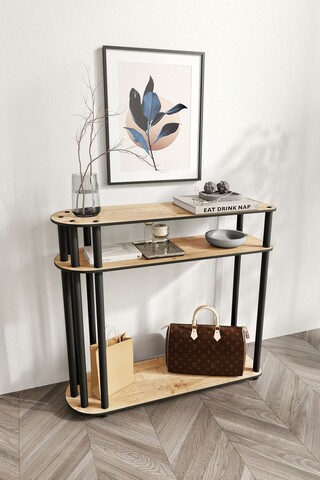 Dulap, Hanah Home, Caprio, 90x30x84 cm, MDF , Stejar