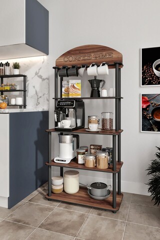 Dulap de bucatarie, Hanah Home, Time, 34x69x140 cm, MDF , Maro