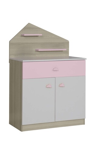 Dulap, Hanah Home, Ayder New, 88x134x47 cm, PAL, Roz