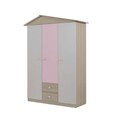 Dulap pentru haine, Hanah Home, Ayder New, 130x204x57 cm, PAL, Roz