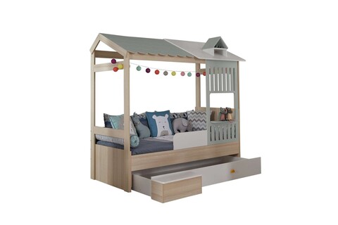 House Bed, Hanah Home, Ayder New, 216x197x115 cm, PAL, Verde
