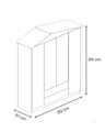 4 Door Wardrobe, Hanah Home, Ayder, 192x210x57 cm, PAL, Gri