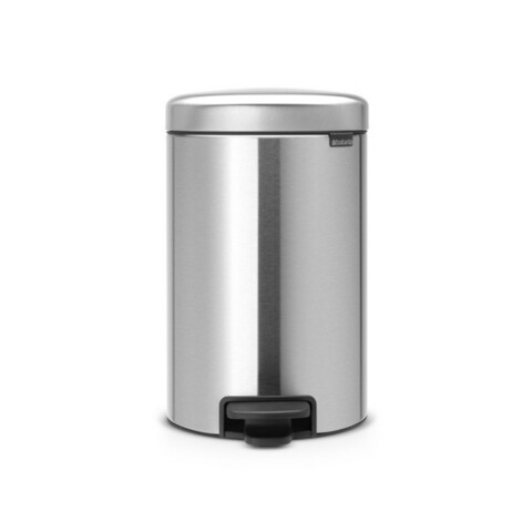 Cos de gunoi cu pedala, Brabantia, NewIcon Fingerprint Proof, 12 L, 33.8x25.1x41.1 cm, otel, argintiu