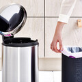 Cos de gunoi cu pedala, Brabantia, NewIcon Fingerprint Proof, 12 L, 33.8x25.1x41.1 cm, otel, argintiu
