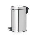 Cos de gunoi cu pedala, Brabantia, NewIcon Fingerprint Proof, 12 L, 33.8x25.1x41.1 cm, otel, argintiu