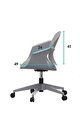 Scaun de birou, Hanah Home, Sisa, 70x90x70 cm, Plastic, Gri