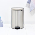 Cos de gunoi cu pedala, Brabantia, NewIcon Fingerprint Proof, 20 L, 38x29x46.7 cm, otel, argintiu