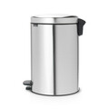 Cos de gunoi cu pedala, Brabantia, NewIcon Fingerprint Proof, 20 L, 38x29x46.7 cm, otel, argintiu