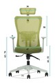 Scaun de birou, Hanah Home, Lumbar 126, 61x126x68 cm, Plastic, Verde