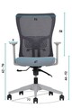 Set scaune de birou (2 piese), Hanah Home, Lumbar 108, Plastic, Gri
