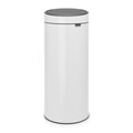 Cos de gunoi cu soft touch, Brabantia, Touch New, 30 L, 32x29.5x72 cm, otel, alb