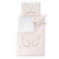 Set de dormit pentru bebelusi cu protectie laterala, Wallxpert, Angel Wings, Bumbac, Roz