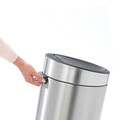 Cos de gunoi cu soft touch, Brabantia, Touch New, 30 L, 32x29.5x72 cm, otel, negru mat