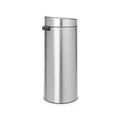 Cos de gunoi cu soft touch, Brabantia, Touch New Matt Fingerprint Proof, 30 L, 32x29.5x72 cm, otel, argintiu