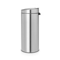 Cos de gunoi cu soft touch, Brabantia, Touch New Matt Fingerprint Proof, 30 L, 32x29.5x72 cm, otel, argintiu