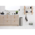 Cos de gunoi cu soft touch, Brabantia, Touch New Matt Fingerprint Proof, 30 L, 32x29.5x72 cm, otel, argintiu