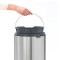 Cos de gunoi cu soft touch, Brabantia, Touch New Matt Fingerprint Proof, 30 L, 32x29.5x72 cm, otel, argintiu