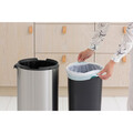 Cos de gunoi cu soft touch, Brabantia, Touch New Matt Fingerprint Proof, 30 L, 32x29.5x72 cm, otel, argintiu