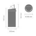 Cos de gunoi cu soft touch, Brabantia, Touch New Matt Fingerprint Proof, 30 L, 32x29.5x72 cm, otel, argintiu