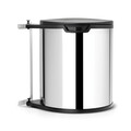 Cos de gunoi pentru dulap, Brabantia, Brilliant Steel, 15 L, 30x29.3x34.7 cm, otel, argintiu