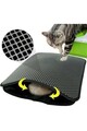 Covoras litiera pentru colectarea granulelor de nisip, Paws & Whiskers, Kitty, Upper: 100% PVC, Albastru gri