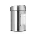Cos de gunoi cu soft touch, Brabantia, Matt Steel, cu fixare de perete, 3 L, 18.4x18x28 cm, otel, argintiu