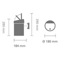 Cos de gunoi cu soft touch, Brabantia, Matt Steel, cu fixare de perete, 3 L, 18.4x18x28 cm, otel, argintiu
