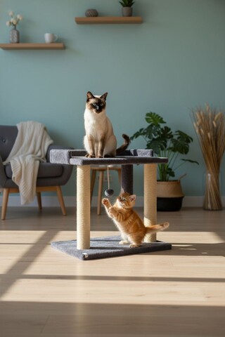 Pat pentru pisici, Paws & Whiskers, Liza, 100% WELSOFT FABRIC, Antracit