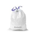 Set 20 saci de gunoi, Brabantia, PerfectFit, marimea D, 15-20 L, nailon, alb